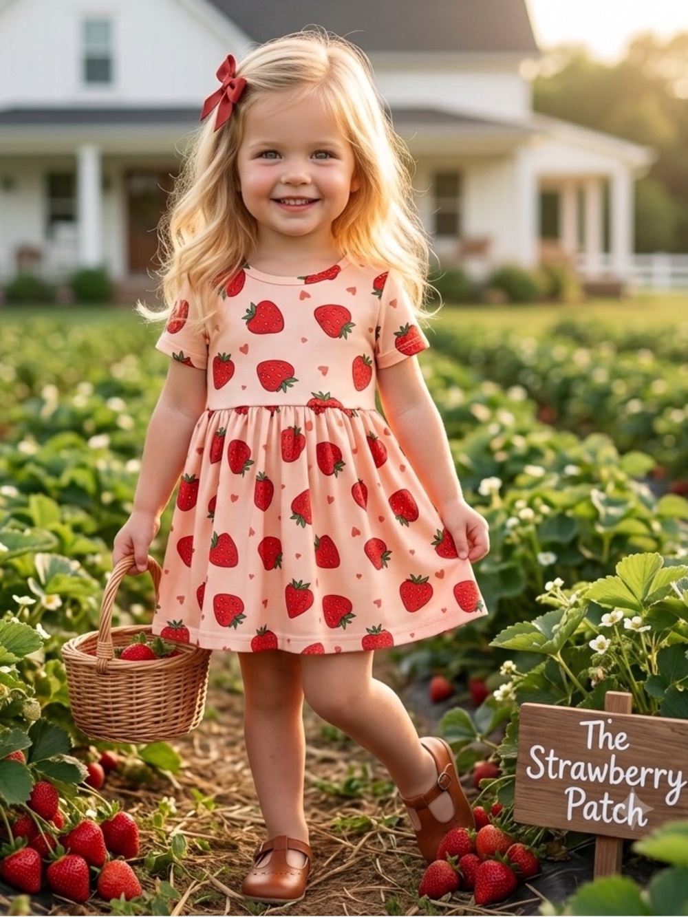 Strawberry dress NWT Girls Farm portrait dress 12mo 18mo 2 3 4 5 6 7 8
